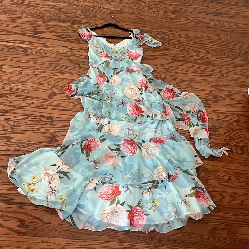 yumi Kim blue floral maxi dress size medium wedding Prom party